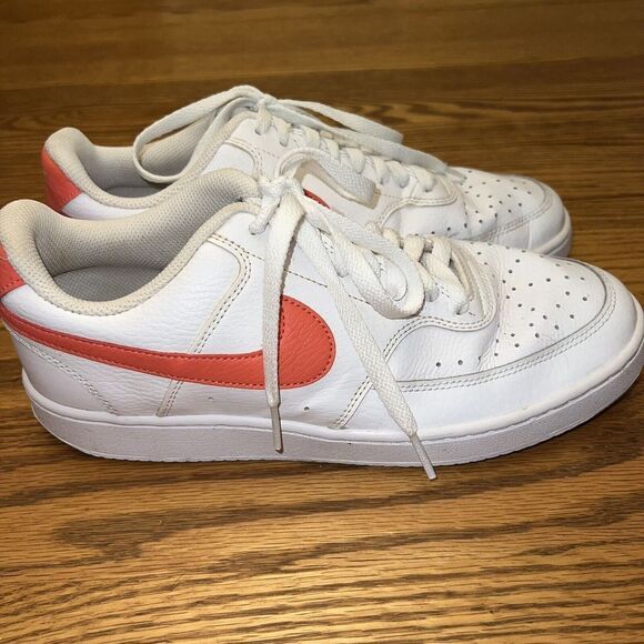 Nike Womens Court Vision Low Sneakers White Magic Ember Size 10 CD5434-112 - Picture 1 of 7